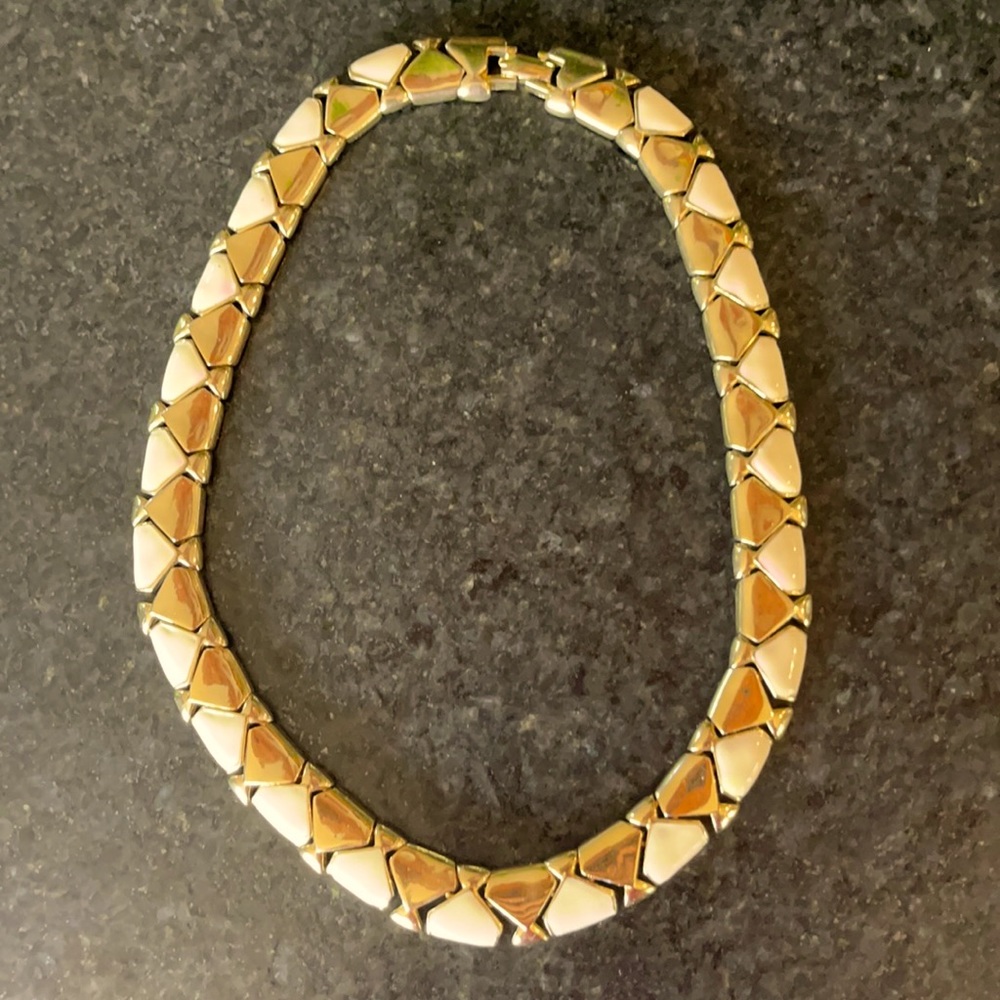 Circa 1995 vintage costume choker- enamel and gold
